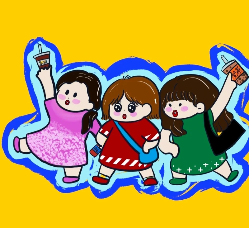 hình 3 chị em chibi anime style dễ vẽ