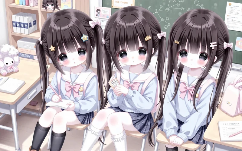 hình chibi 3 chị em cực đáng yêu