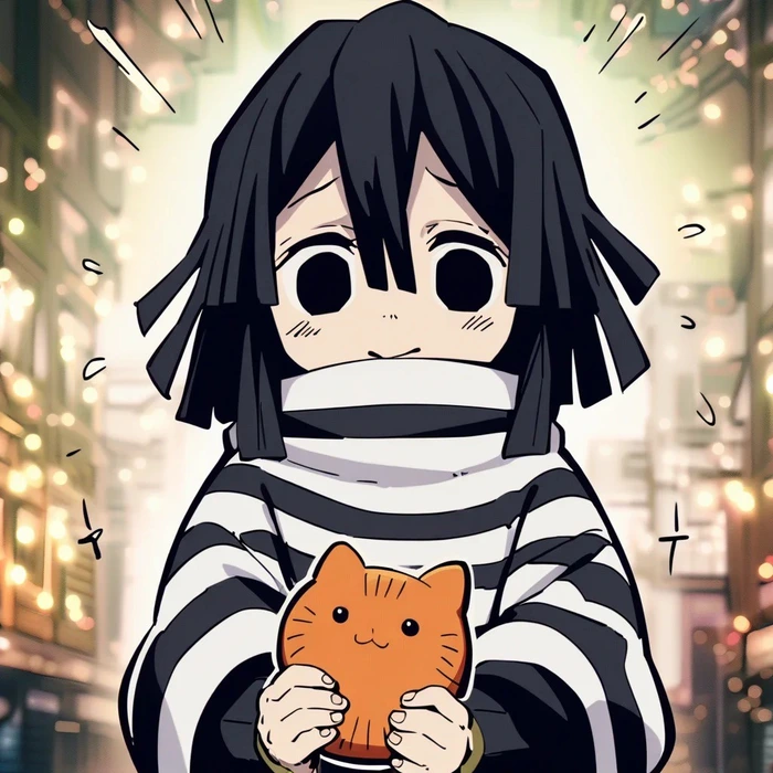 hình chibi Obanai cute vui nhộn