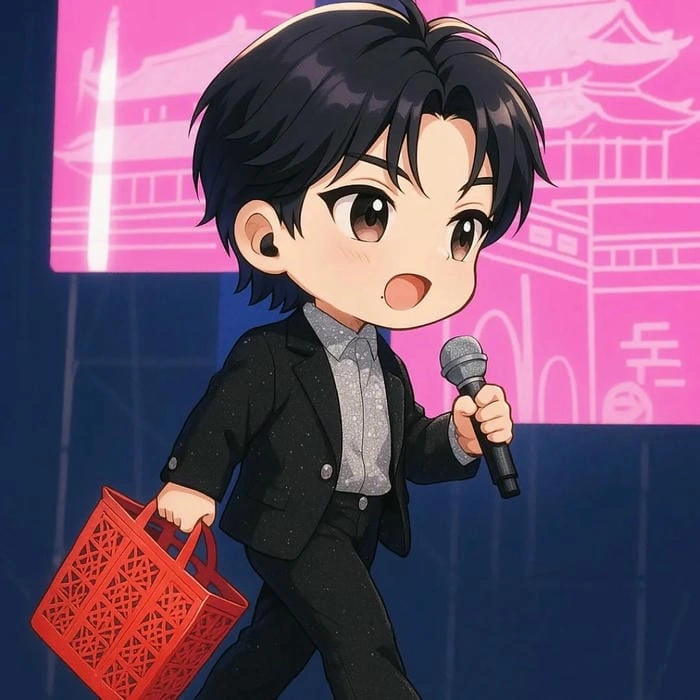 hình chibi Quang Hùng MasterD cùng cây micro dễ thương