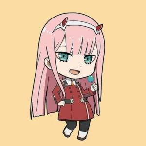 hình chibi Zero Two pose đáng yêu