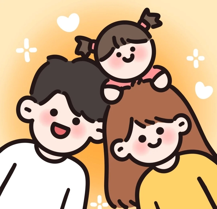 hình chibi bố mẹ con trai cute style