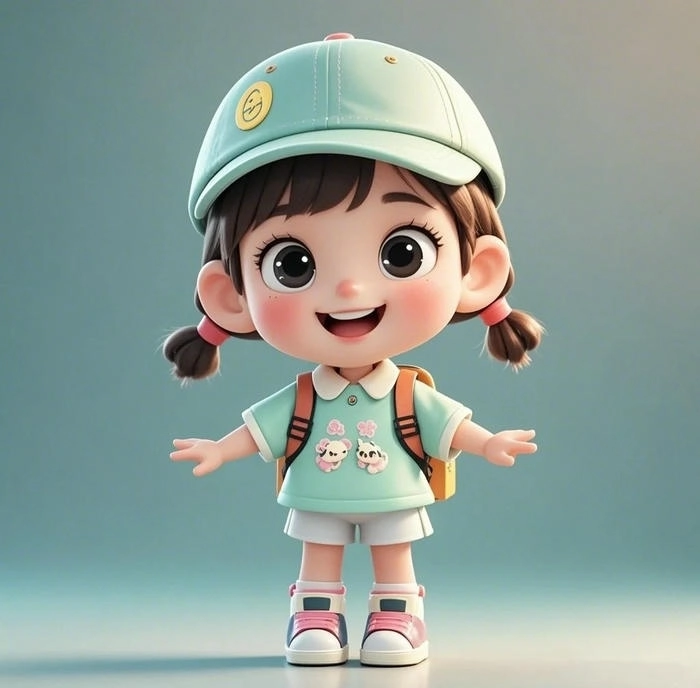 hình chibi cô gái tóc ngắn