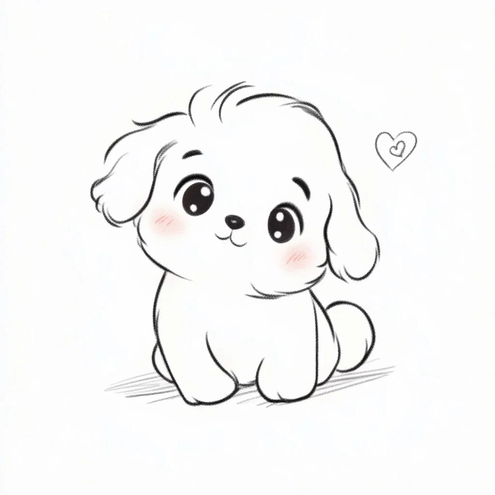 hình chibi không màu đơn giản đáng yêu