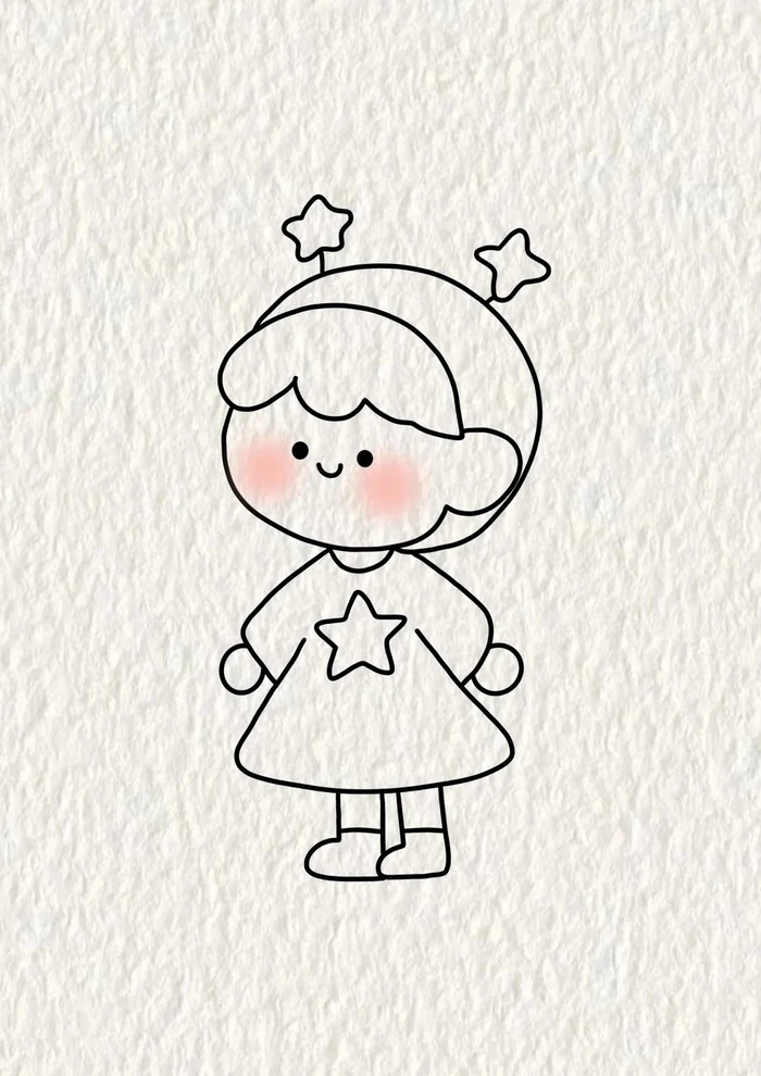 hình chibi outline dễ thương full body