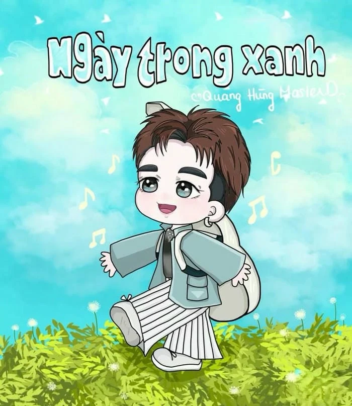 hình vẽ Quang Hùng MasterD dạng chibi cool boy