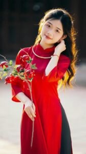 mẫu xinh áo dài cách tân tết