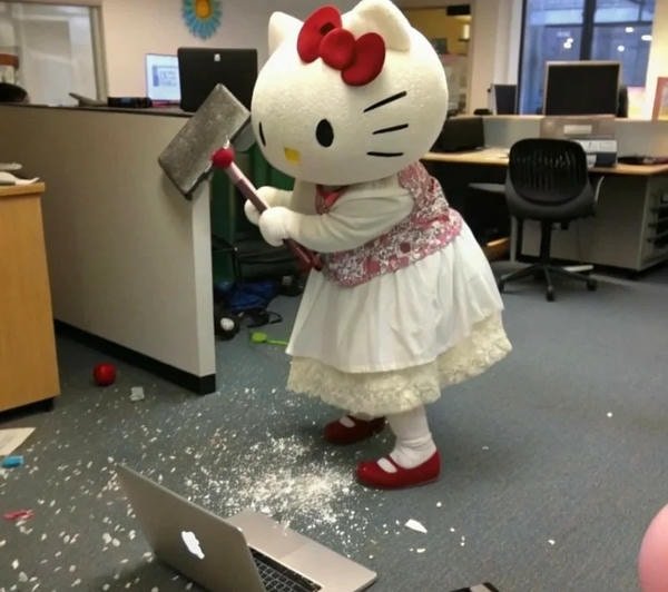 meme vô tri hê lô kít ty