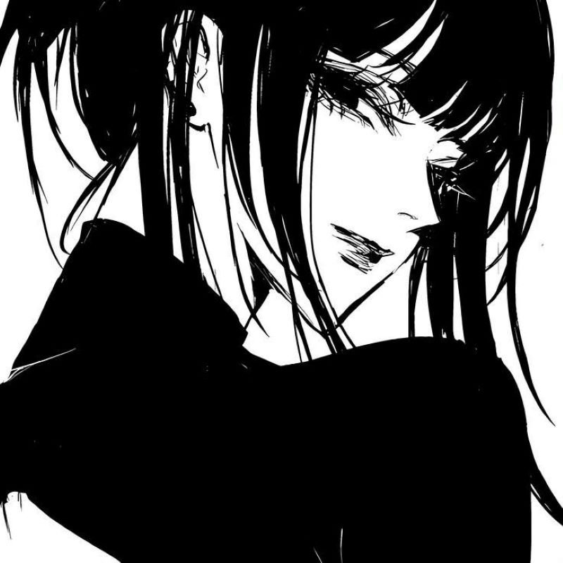 Ảnh avatar ảnh anime đen trắng trầm lắng