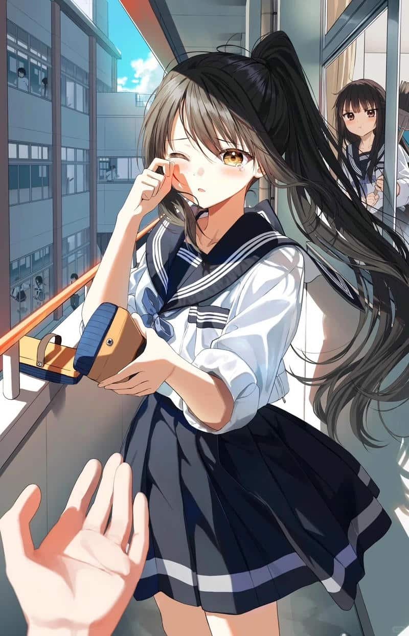 Ảnh mạng anime nữ học sinh dễ thương