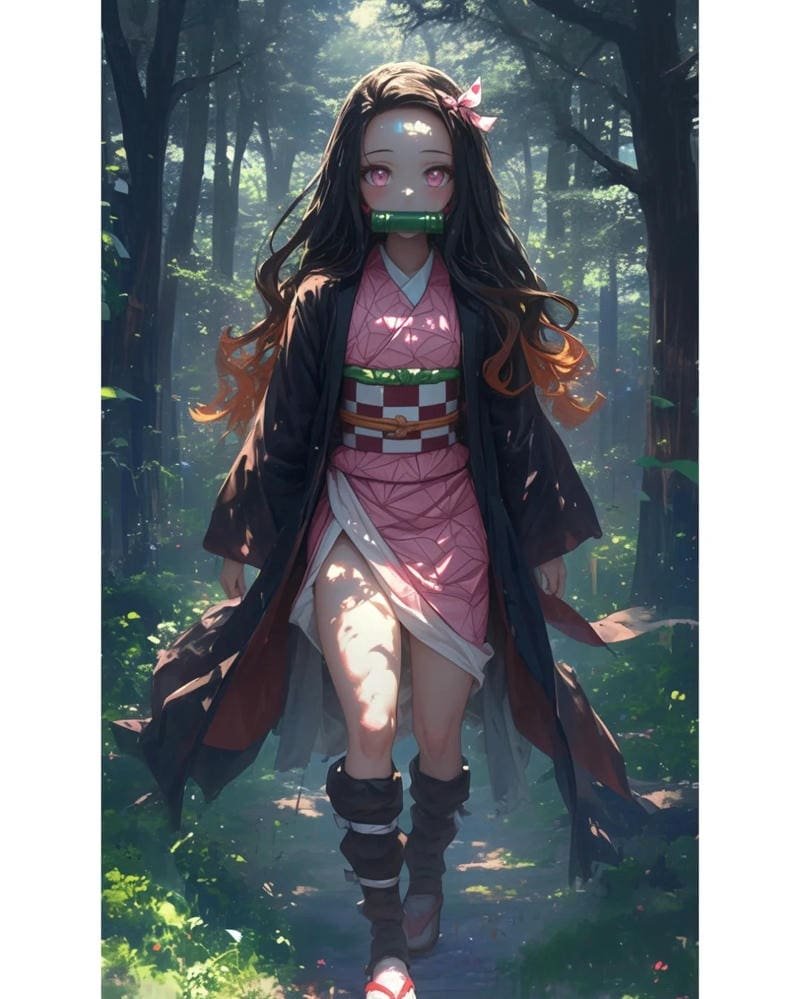 Ảnh nezuko tạo cảm giác sống động