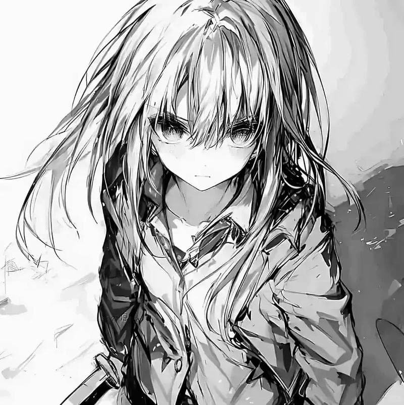 Bộ hình ảnh ảnh anime đen trắng