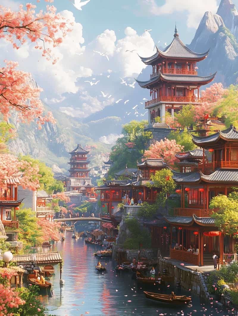 Bộ hình ảnh phong cảnh anime an yên