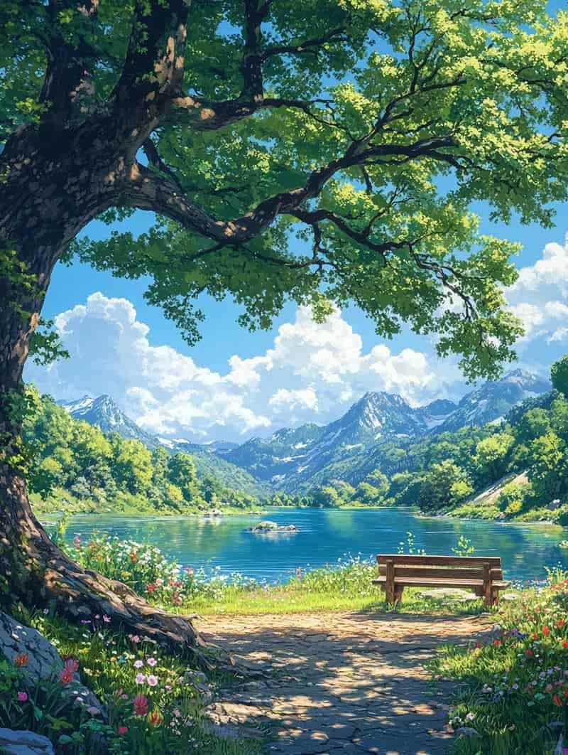 Chụp ảnh phong cảnh anime