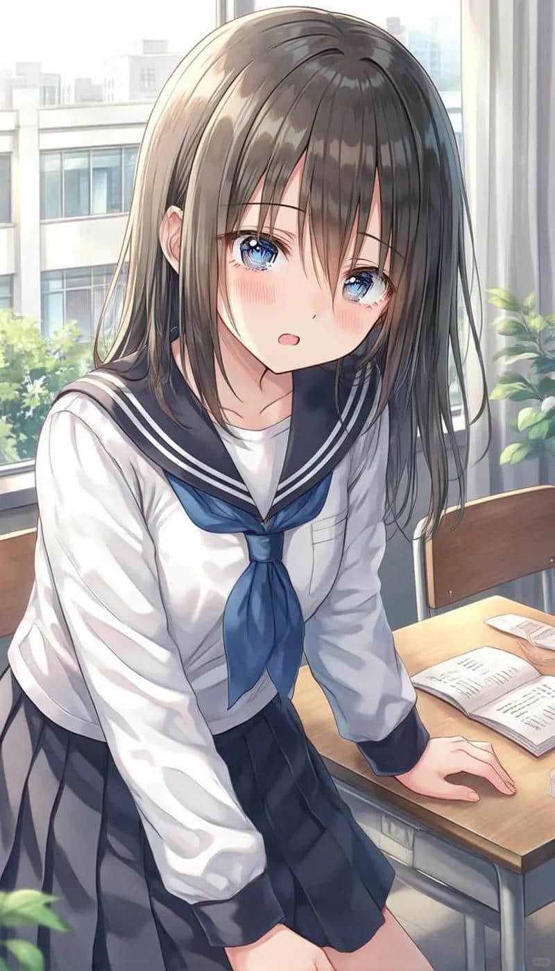 Chụp hình anime nữ học sinh