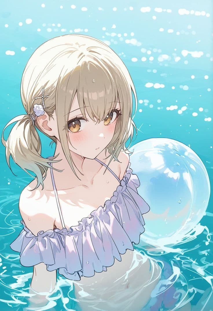 Gái xinh anime mặc bikini cuốn