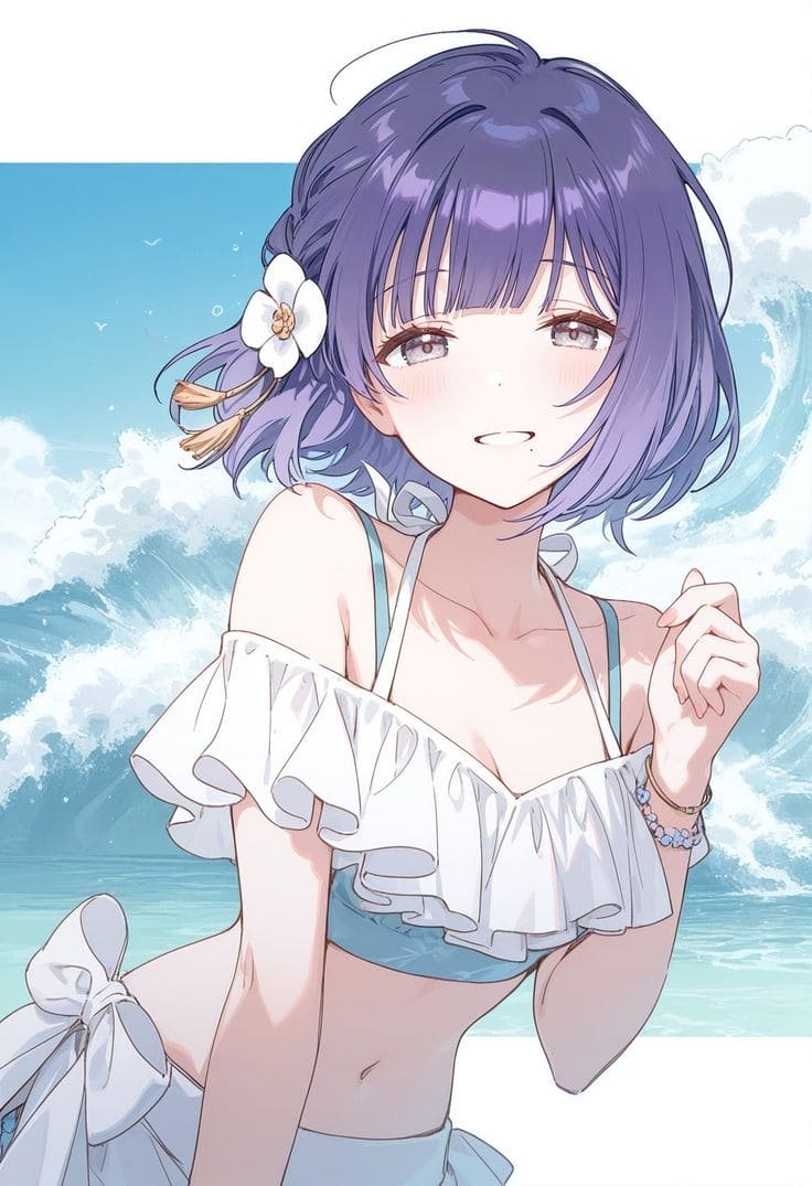 Gái xinh anime mặc bikini dễ thương