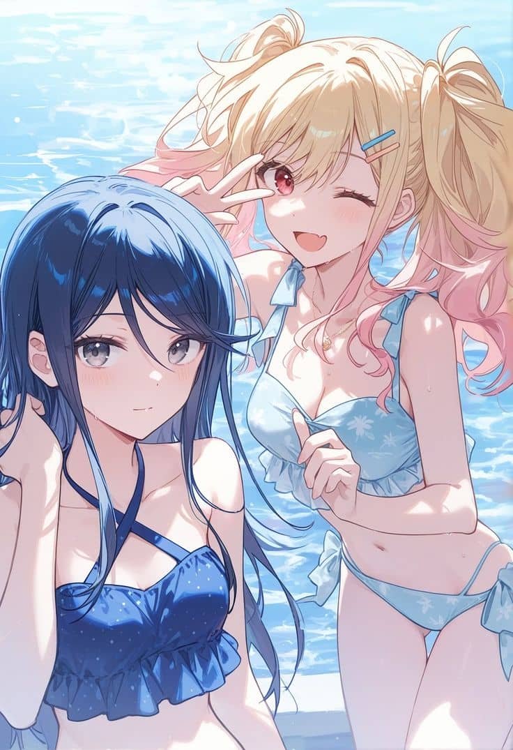 Gái xinh anime mặc bikini hấp dẫn