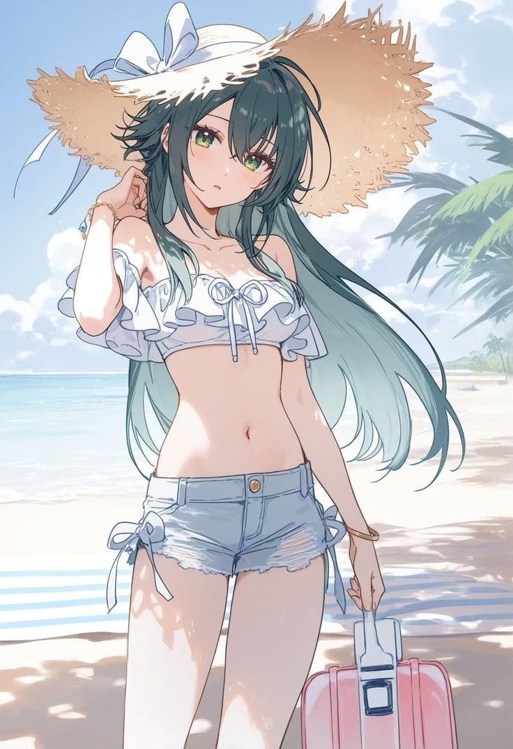 Gái xinh anime mặc bikini xinh