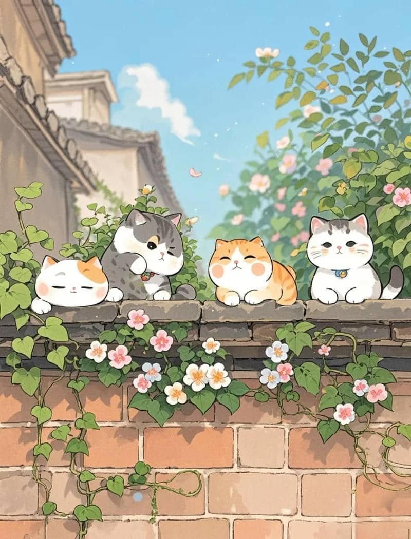 Tải ảnh mèo anime cute