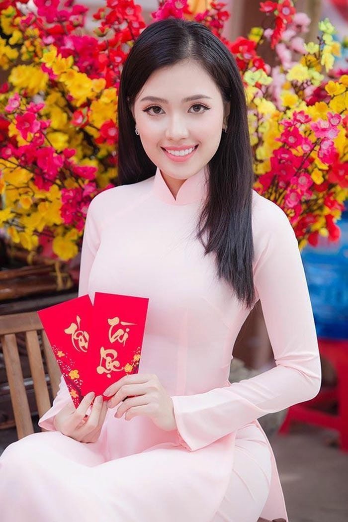 ảnh gái xinh áo dài tết đẹp