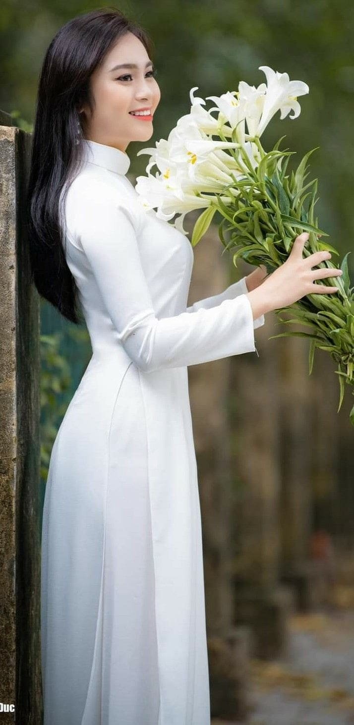 ảnh xinh áo dài trắng.