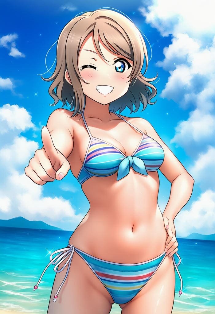 gái xinh anime bikini hiện đại