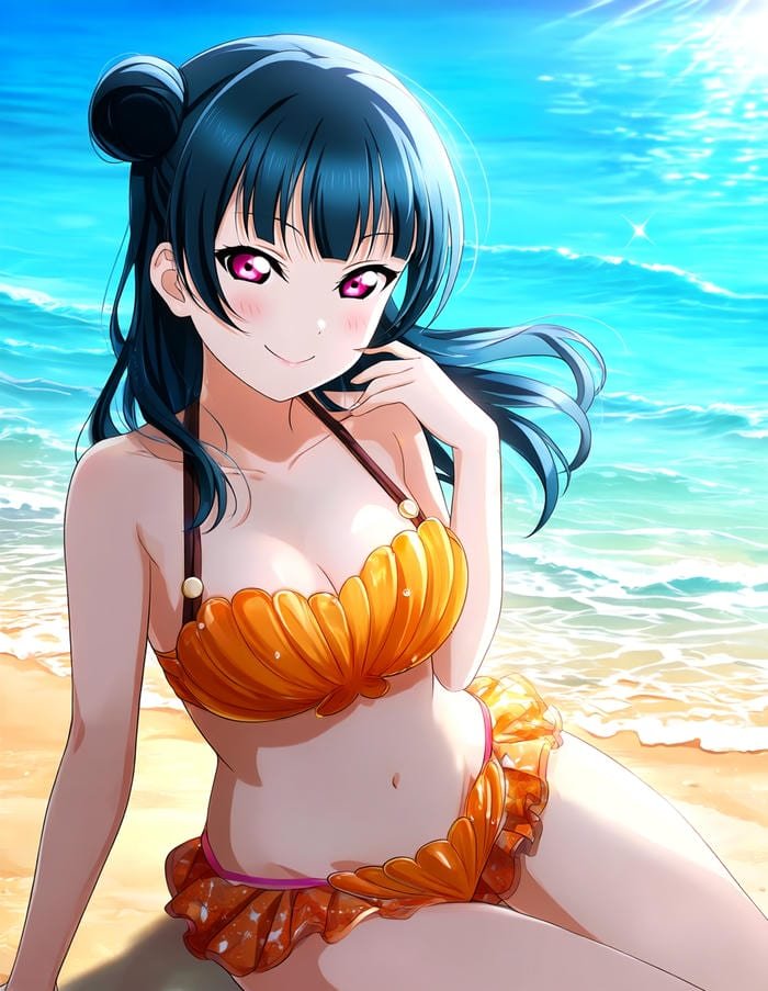 gái xinh anime mặc bikini