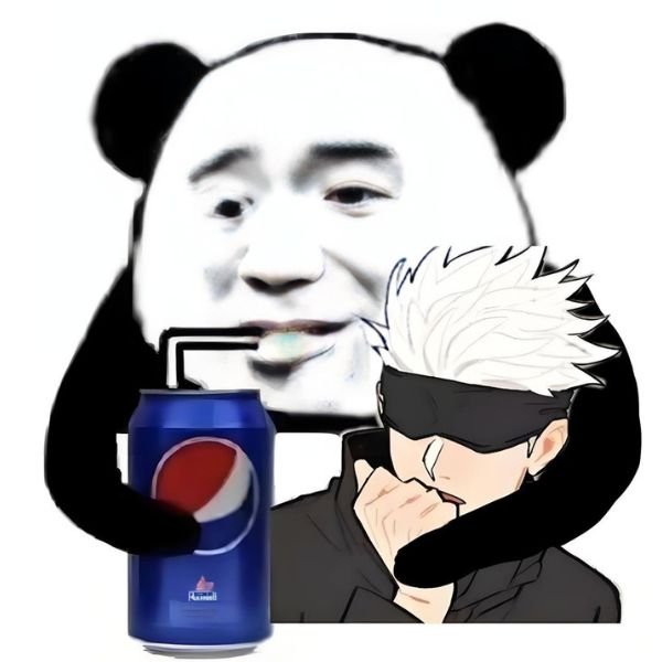 gojo meme uống coca