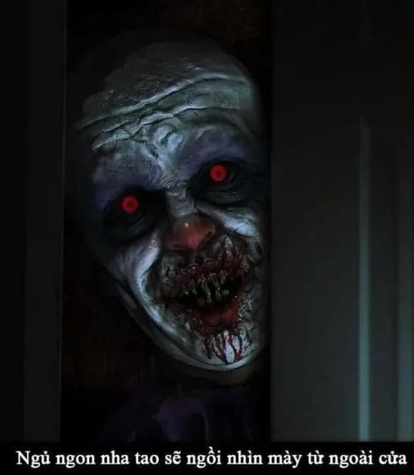 meme chúc ngủ ngon hù doạ