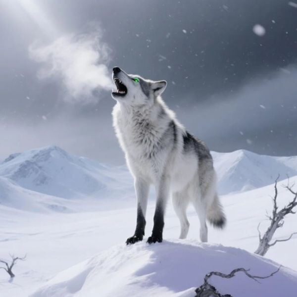 meme sói cô độc trắng