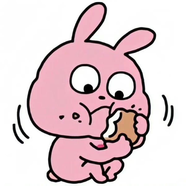 meme thỏ hồng ăn