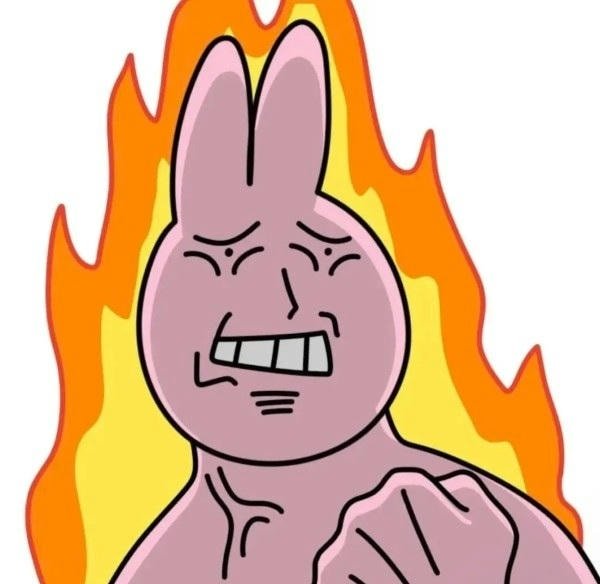 meme thỏ hồng bốc lửa