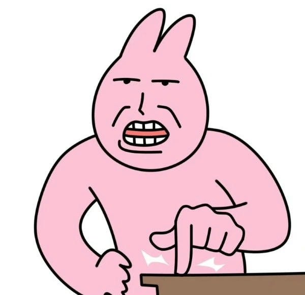 meme thỏ hồng bựa