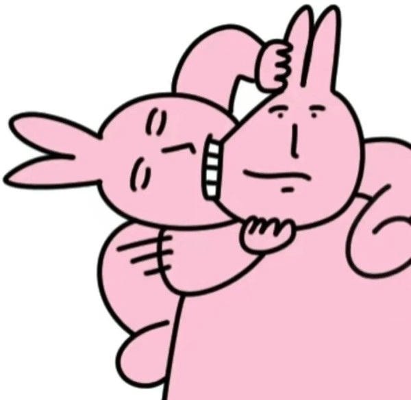 meme thỏ hồng cắn