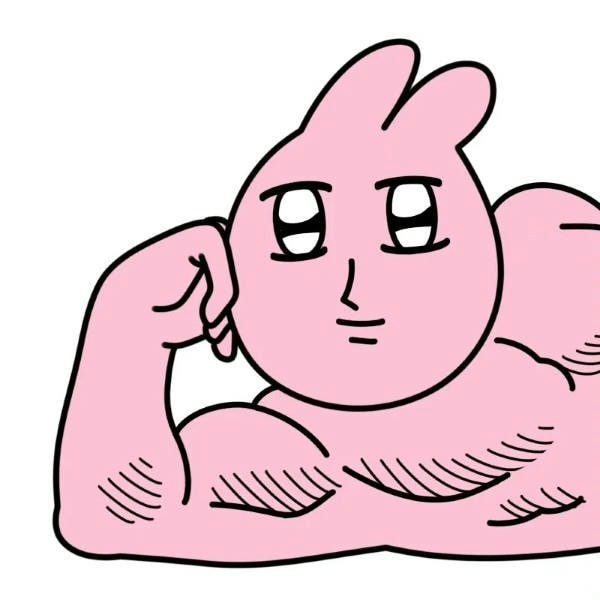 meme thỏ hồng cơ bắp