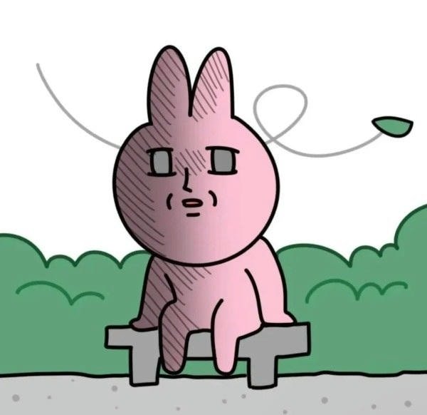 meme thỏ hồng cô đơn