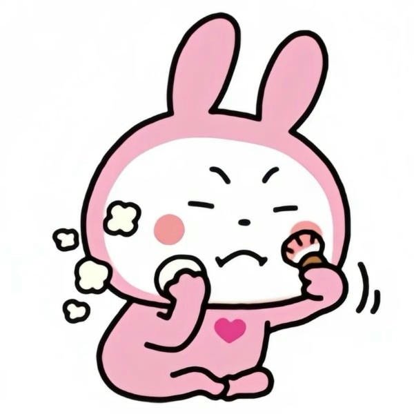 meme thỏ hồng đắp mặt lạ