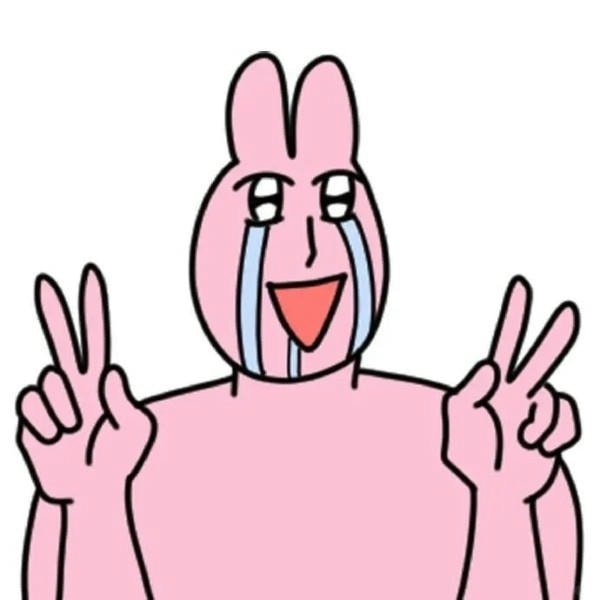 meme thỏ hồng khóc lóc