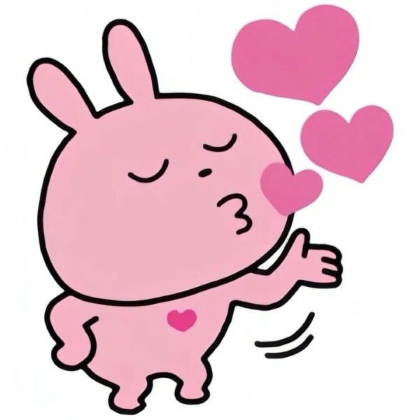 meme thỏ hồng thả tym