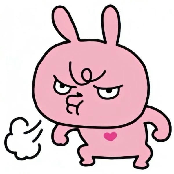 meme thỏ hồng tức giận