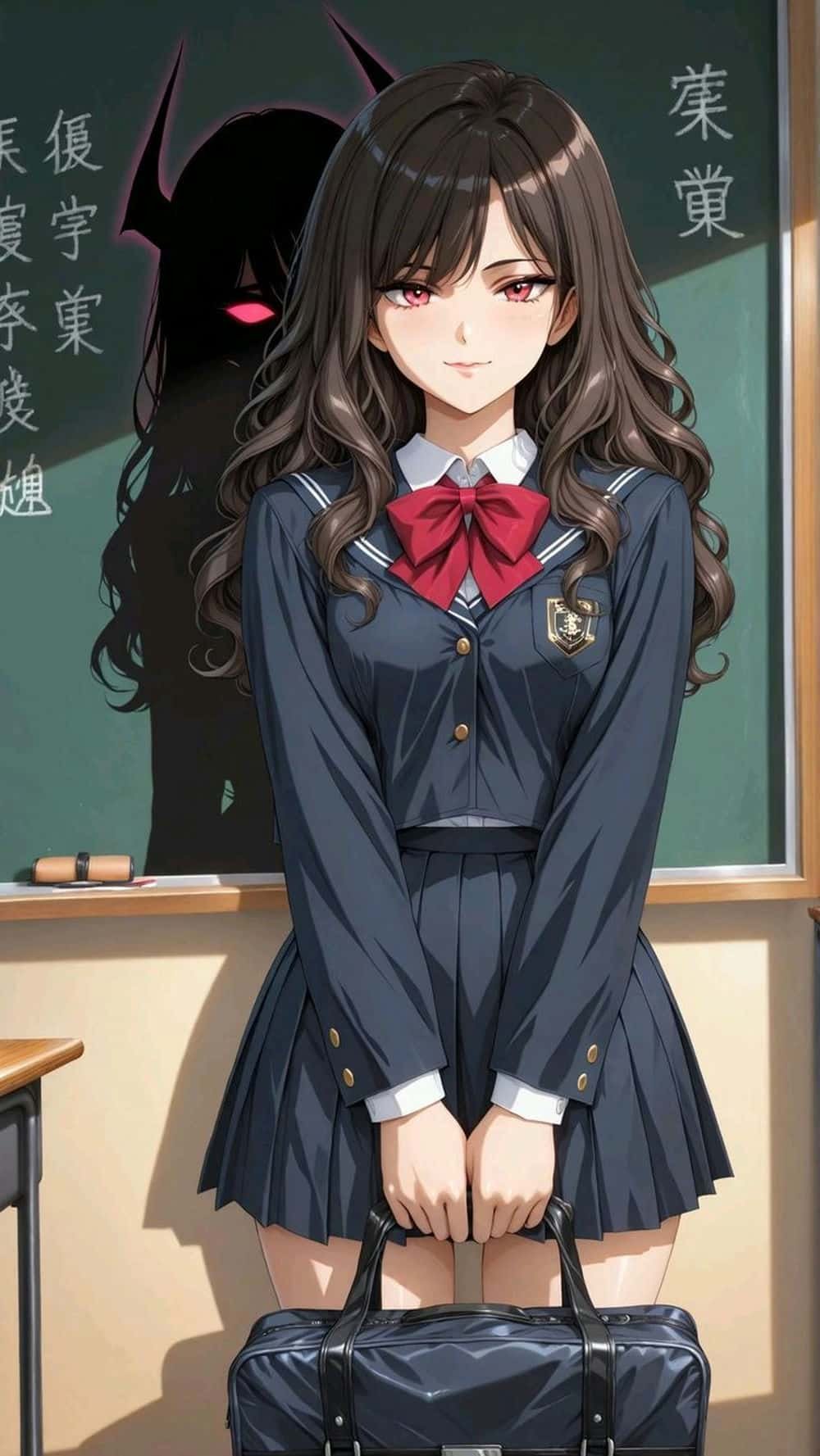 Ảnh anime nữ học sinh tinh nghịch