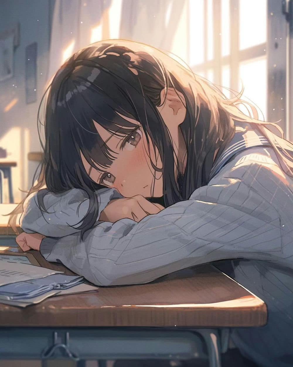 Ảnh anime nữ học sinh trong sáng