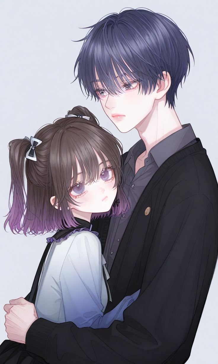 Cặp đôi anime cười tươi rạng rỡ