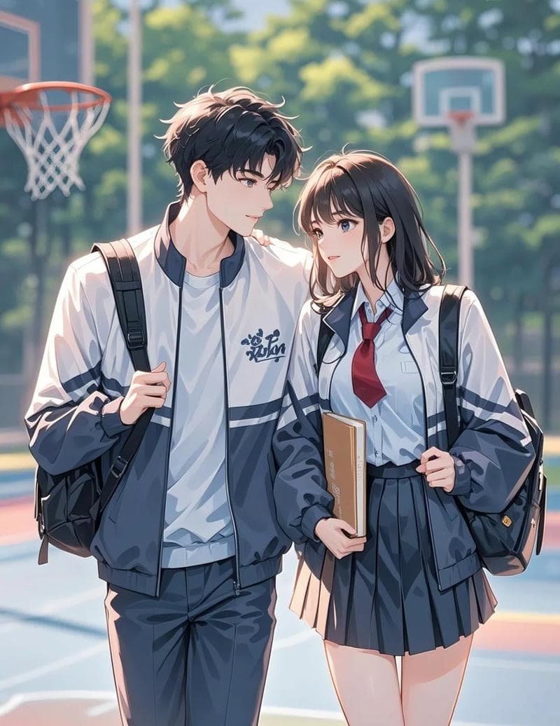 ảnh anime cặp đôi học đường