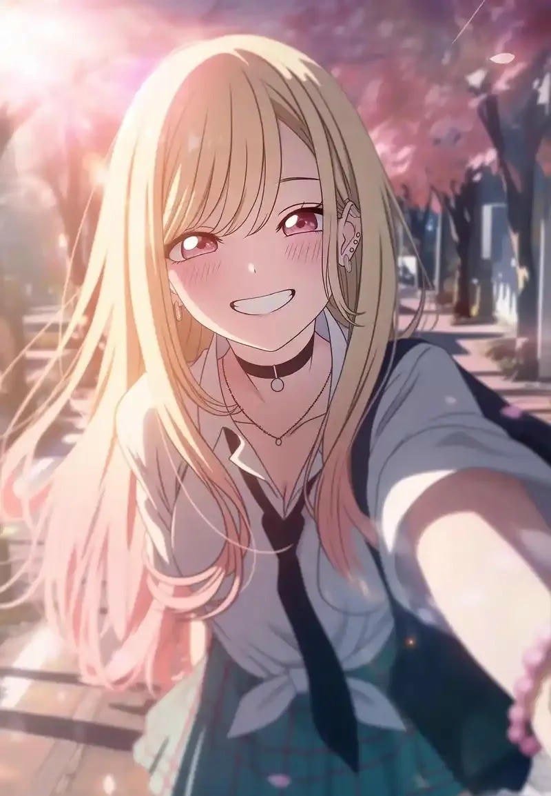 ảnh anime gái xinh cười tươi