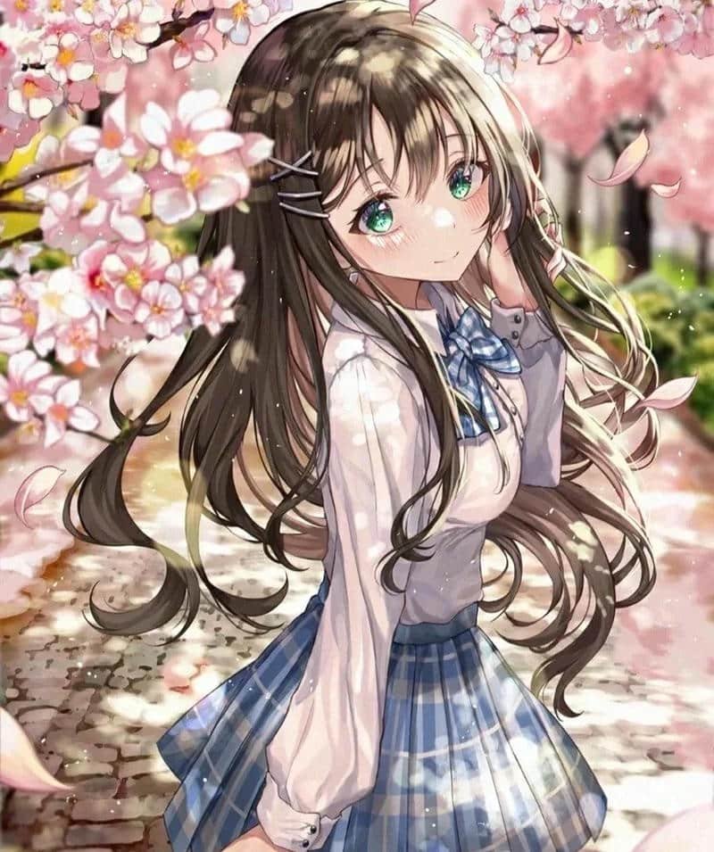 ảnh anime nữ học sinh dễ thương