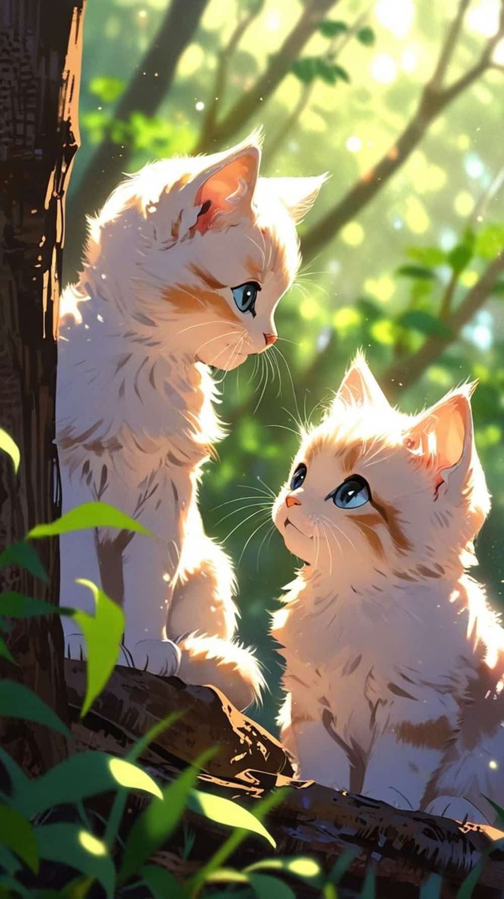 Ảnh mèo anime màu tươi