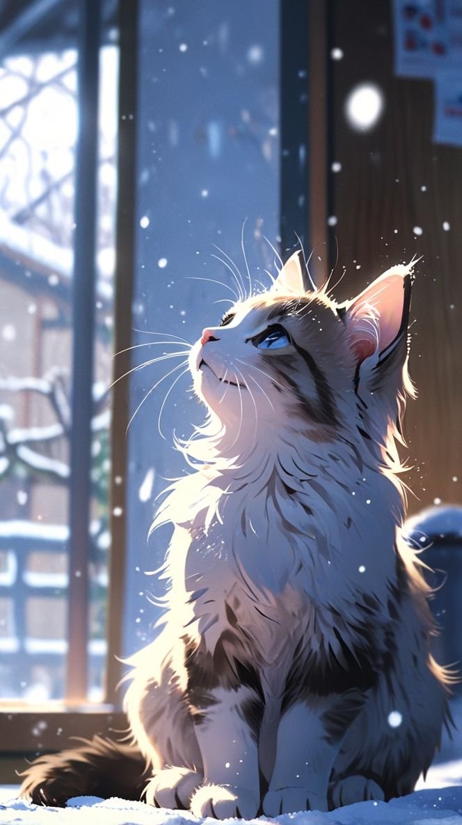 Ảnh mèo anime phong cách