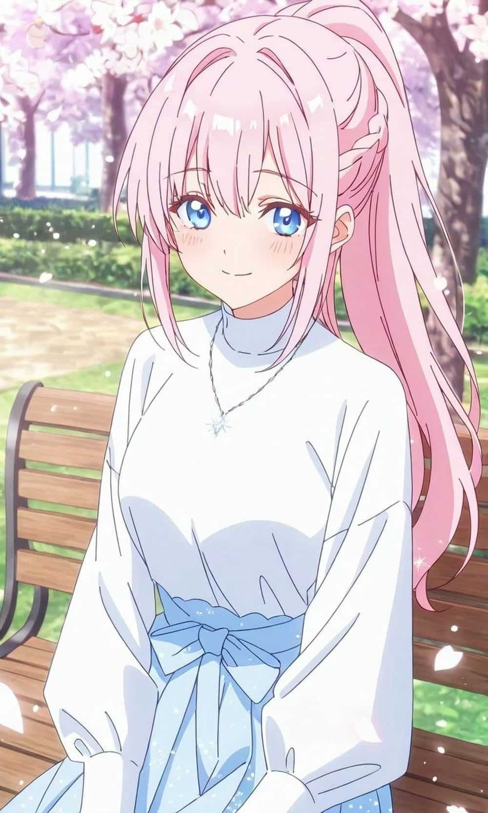 Ảnh nezuko nền trời hồng